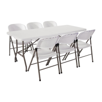 Folding Table with Chairs | 6ft Centre Folding Table | Rectangular Banquet Set | Bolero SA426