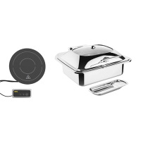 Commercial Induction Chafer Set | 1/2 Size Chafing Dish | Induction Heater Included | Olympia SA649