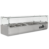 Commercial Gastronorm Prep Counter | 1/3 GN Prep Top | 1200mm Width with Glass Cover | Blizzard TOP1200CR