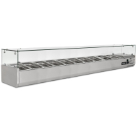 Commercial Prep Counter | Gastronorm Refrigerated Prep Top | 1/4 GN with Glass Cover | 2000mm | Blizzard TOP2000-14CR