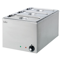 Commercial Bain Marie | 3 x 1/3 GN Wet Heat Food Warmer | Hot Holding Equipment | Hallco MBM3W