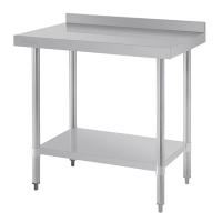 Commercial Stainless Steel Prep Table | Kitchen Workbench | With Upstand 900x900x600mm | Vogue T380