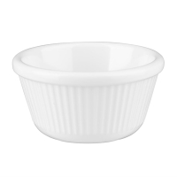 Melamine Fluted Ramekins | White Sauce Dish | 76mm Diameter | Kristallon T814
