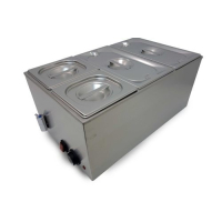 Modena TBM236 Bain Marie 2 X GN1/3 + 2 X GN1/6 150 mm Pans & Lids Included