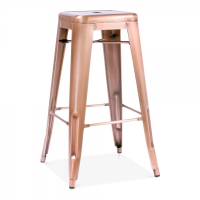 Metal Bar Stool | Tolix Style Stool | Rose Gold | Pack of 4 | Borrello B1973