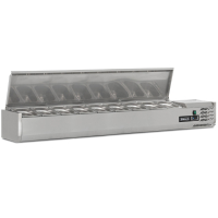 Commercial Gastronorm Prep Counter | 1/3 GN Prep Top | Hinged Lid | 2000mm Width | Blizzard TOP2000EN