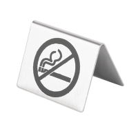 No Smoking Table Sign | No Smoking Display | Brushed Steel | Olympia U044