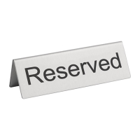Reserved Table Sign | Table Reservation Stand | Brushed Steel Finish | Olympia U051