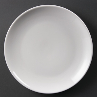 Coupe Plates | White Porcelain Plates | 250mm Diameter | Olympia U079