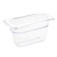 Polycarbonate Gastronorm Container | 1/9 GN Food Storage | 100mm Deep Clear | Vogue U243