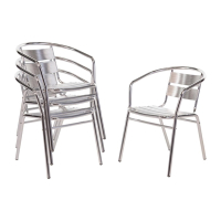 Aluminium Stacking Chairs | Commercial Outdoor Chairs | Pack of 4 | Bolero U419