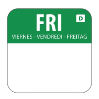 Dissolvable Food Rotation Labels | Food Preparation Labels | Water-Soluble Date Stickers | Friday | U781