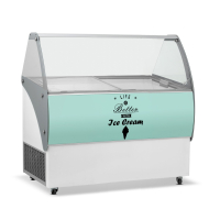 Ice Cream Display Freezer & Showcase with Sliding Glass Lid, LED Canopy, High-Capacity Storage | Elegante 353L