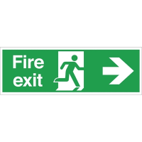 Fire Exit Arrow Right Sign | Emergency Exit Sign | Self-adhesive | W302