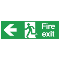 Fire Exit Arrow Left Sign | Emergency Directional Sign | Photoluminescent | Vogue W303