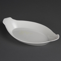 Oval Eared Dishes | Whiteware Serving Platter | 320 x 177mm | Olympia W423