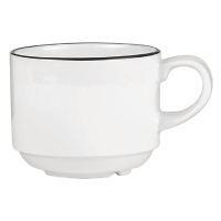 Stacking Tea Cups | Porcelain Teacups | 206ml Capacity | Churchill Alchemy Mono W552