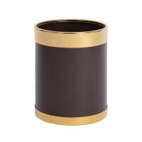 Waste Paper Bin | Office Trash Can | Gold Rim Design | Bolero Y804