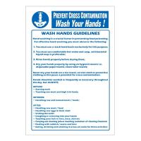 Wash Hands Sign | Prevent Cross Contamination Sign | Durable Food Safety Notice | Vogue Y909