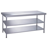 Stainless Steel Centre Table | Commercial Kitchen Prep Table | 2 Undershelves | Parry 1200x600mm