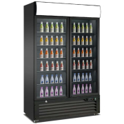 Commercial Upright Drinks Fridge | Sliding Glass Door Display | LED Canopy | King KXG1330S