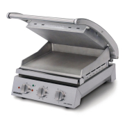 Commercial Contact Grill | 6 Slice Smooth Plates | 2200W | Roband GSA610S