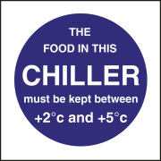 Food In This Chiller Sign | Refrigeration Display Sign | Safety Notice | Vogue L838