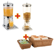 Commercial Breakfast Service Set | Cereal Dispenser | Juice Dispenser | With Storage Baskets | APS S957