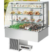 Ventilated Cold Drop In Glass Display | Commercial Food Display Counter | 5 x GN1/1 Capacity | Afinox PLATINUM-5