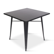 Borrello B1995 Tolix Style 80x80cm Metal Dining Table in Black. 