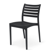 Borrello B2006 Plastic Stacking Dining Chair in Black Pack of 4.