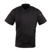 Commercial Chef Jacket | Mens Zipper Chef Coat | Black | Chef Works B472-S