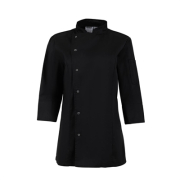 Commercial Ladies Fitted Chef Jacket | Black Chef Coat | XS Size | Whites BA110-XS