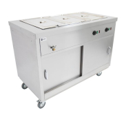 Commercial Hot Cupboard | Mobile Hot Cupboard with Bain Marie Top | Stainless Steel Food Warmer | Parry HOT12BM