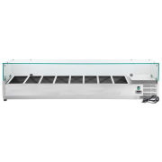 Refrigerated Countertop Servery Toppings Unit | Commercial Topping Station | 2m Length | King CRISTAL313.HD