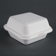 Compostable Burger Boxes | Bagasse Food Containers | 153mm Eco-Friendly | Fiesta Green DW247