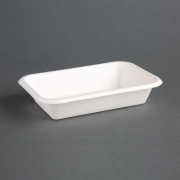 Compostable Food Trays | Bagasse Takeaway Containers | 180mm Eco-Friendly | Fiesta Green DW347