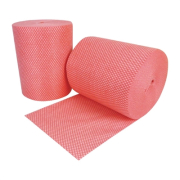 Antibacterial Cleaning Cloths | Red Disposable Cleaning Wipes | Roll of 1000 | EcoTech FA205