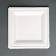 Compostable Square Plates | Biodegradable Bagasse Tableware | 204mm | Fiesta Green FC519