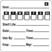Freezable Day of the Week Labels | Food Rotation Labels | 7 Day Pack | GF049
