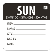 Day of the Week Label | Food Label | Removable Sunday Label | Vogue L072