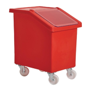 Mobile Ingredient Bin | Flour Storage Container | 90L Capacity | Red | W784