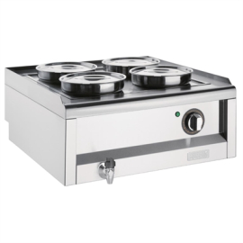 Commercial Bain Marie | 4 Pot Wet Heat Food Warmer | Stainless Steel | Buffalo FU291