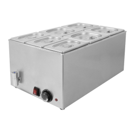 Commercial Wet Heat Bain Marie | Food Warmer | 4 x GN 1/6 + 3 x GN 1/9 Pans | Modena TBM7