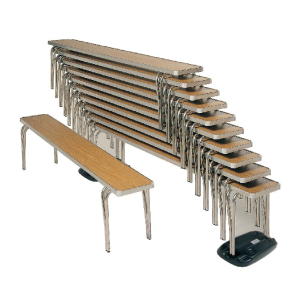 Contour Stacking Bench | Wooden School Bench | 4ft Oak Seating | Gopak CD586