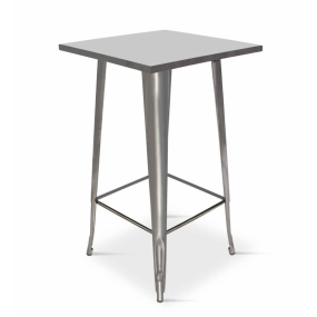 Borrello B2000 Tolix Style 60x60cm Metal High Bar Table in Gunmetal Steel. 
