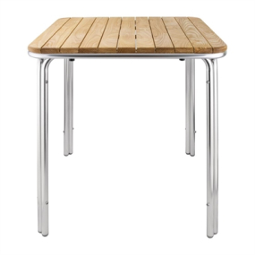 Square Dining Table | Bistro Table | 700mm Ash & Aluminium | Bolero GL982