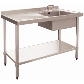 Commercial Single Bowl Catering Sink | Stainless Steel Kitchen Sink | 1000x600x850mm Left Drainer | Modena M902-GA