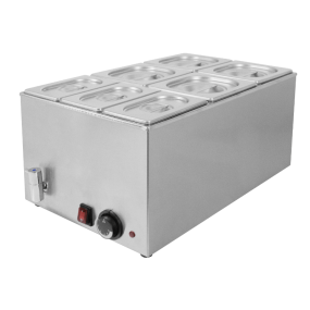 Commercial Wet Heat Bain Marie | Food Warmer | 4 x GN 1/6 + 3 x GN 1/9 Pans | Modena TBM7
