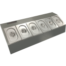 Commercial Gastronorm Seasoning Holder | 6 x GN1/9 Garnish Station | Refrigerated Condiment Dispenser | Modena IR09